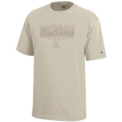 App State Champion YOUTH Tonal Script Stack Tee