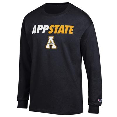 App State Champion Straight Stack Long Sleeve Tee