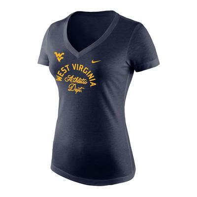 West Virginia Nike Women's Tri-Blend V-Neck Tee