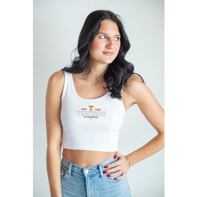 Tennessee Gameday Social Fitz Triangle Cropped Ribbed Tank