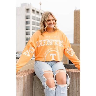 Tennessee Gameday Social Phipps Split Sleeve Cropped Crew