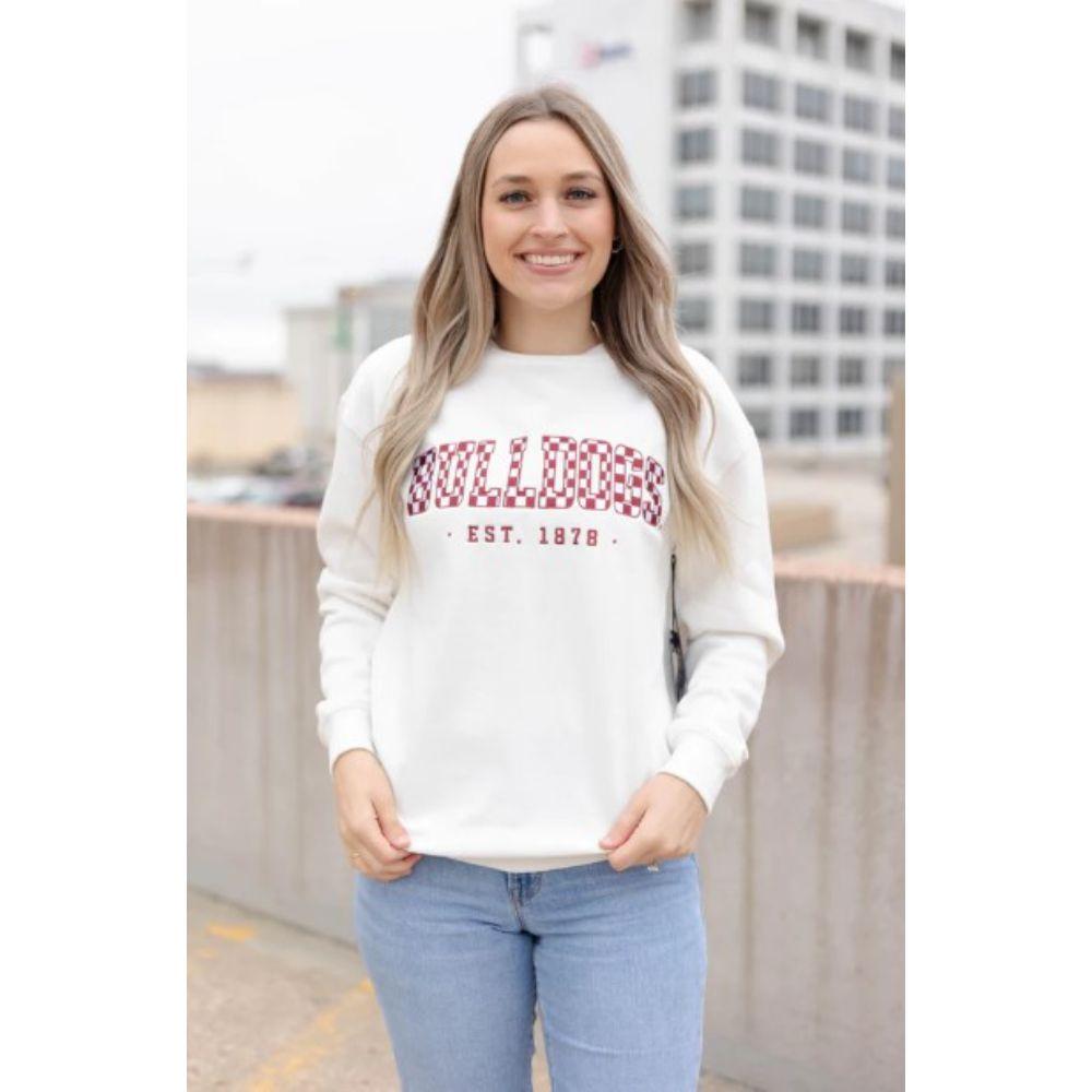  Mississippi State Gameday Social Carter Checkered Embroidered Crew