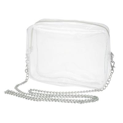 Capri Designs Camera Crossbody Clear Bag - Silver Chain