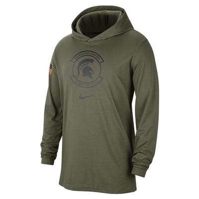 Michigan State Nike Military 2023 Dri-Fit Cotton Hooded Top