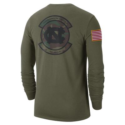Carolina Jordan Brand Military 2023 Cotton Long Sleeve Crew Tee