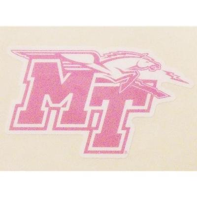 MTSU Decal Pink MT Mascot Logo 3