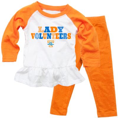 Tennessee Wes and Willy Lady Vols Infant Ruffle Top and Legging Set