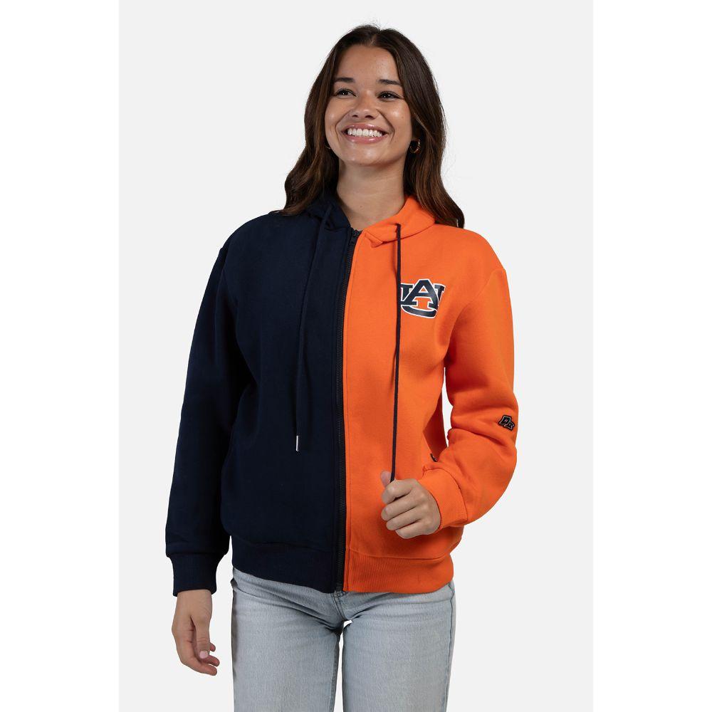  Auburn Hype And Vice Color Block Zip Up Hoodie
