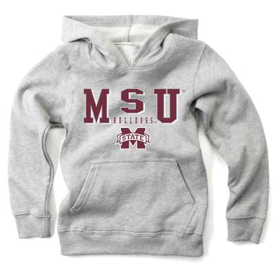 Mississippi State Wes and Willy Kids Stacked Logos Fleece Hoody