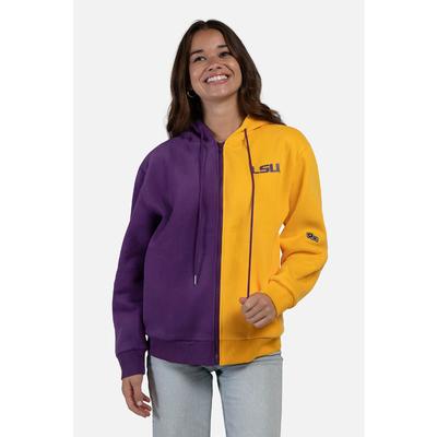 LSU Hype And Vice Color Block Zip Up Hoodie