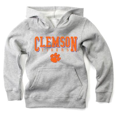 Clemson Wes and Willy Kids Stacked Logos Fleece Hoody
