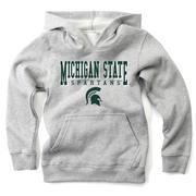  Michigan State Wes And Willy Kids Stacked Logos Fleece Hoody
