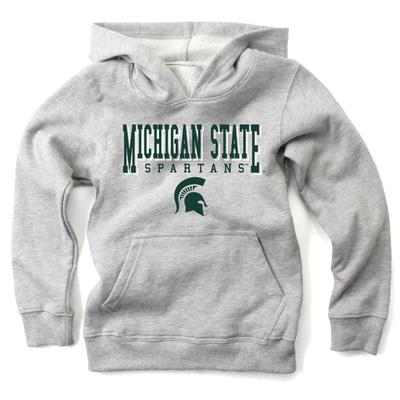 Michigan State Wes and Willy Kids Stacked Logos Fleece Hoody