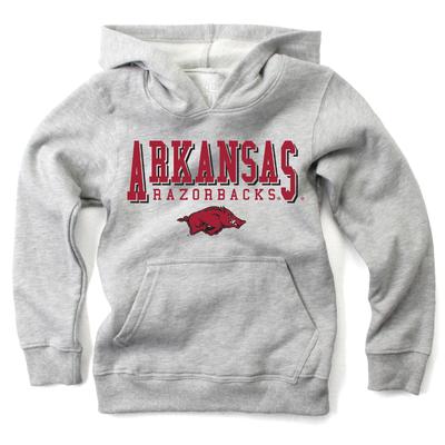 Arkansas Wes and Willy Kids Stacked Logos Fleece Hoody