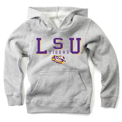 LSU Wes and Willy Kids Stacked Logos Fleece Hoody