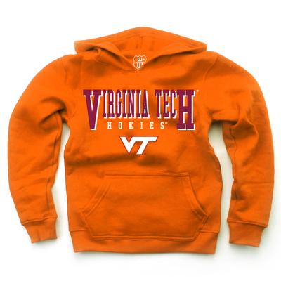 Virginia Tech Wes and Willy Kids Stacked Logos Fleece Hoody