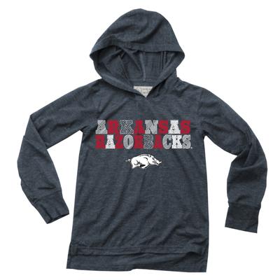 Arkansas Wes and Willy YOUTH Triblend Drop Tail Hoodie