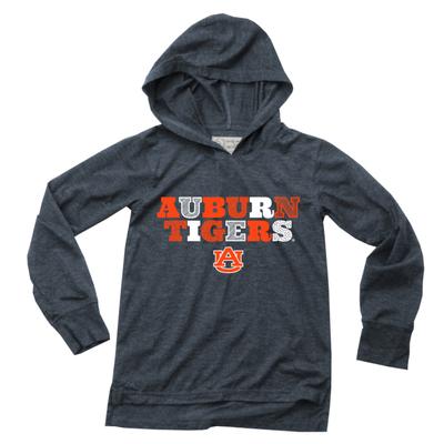 Auburn Wes and Willy YOUTH Triblend Drop Tail Hoodie