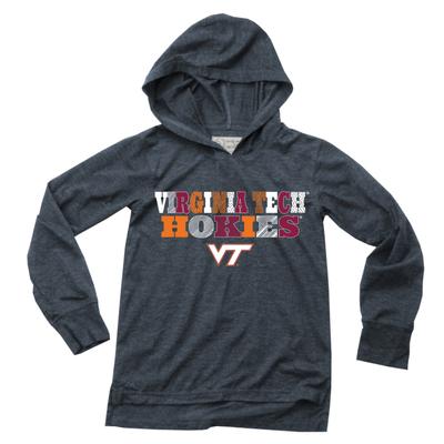 Virginia Tech Wes and Willy YOUTH Triblend Drop Tail Hoodie