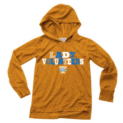 Tennessee Wes and Willy Kids Lady Vols Triblend Drop Tail Hoodie