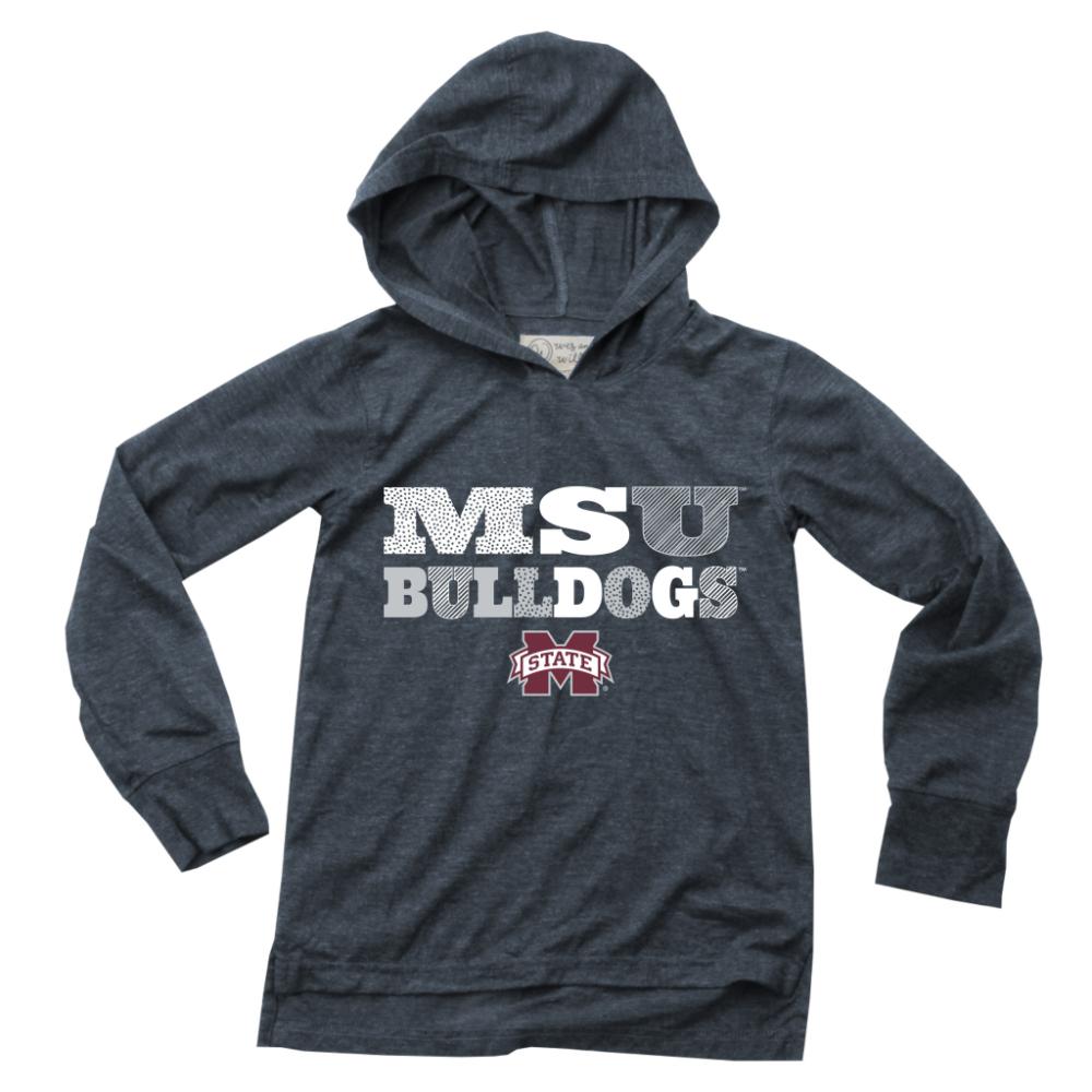  Mississippi State Wes And Willy Youth Triblend Drop Tail Hoodie