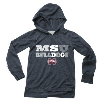 Mississippi State Wes and Willy YOUTH Triblend Drop Tail Hoodie