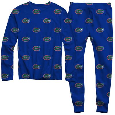 Florida Wes and Willy All Over Logo Long Sleeve Tee and Pant Set