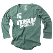  Michigan State Wes And Willy Youth High- Lo Burn Out Tee
