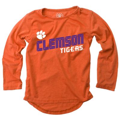 Clemson Wes and Willy Kids High-Lo Burn Out Tee
