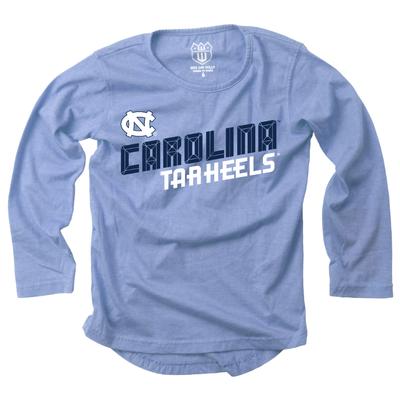 UNC Wes and Willy Kids High-Lo Burn Out Tee