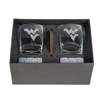 West Virginia Whiskey Glass and Ice Cube Set