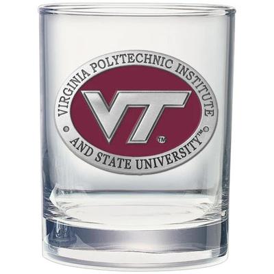 Virginia Tech Maroon Label Rocks Glass