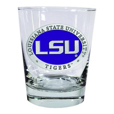 LSU Heritage Pewter Rocks Glass (Purple Emblem) DISC