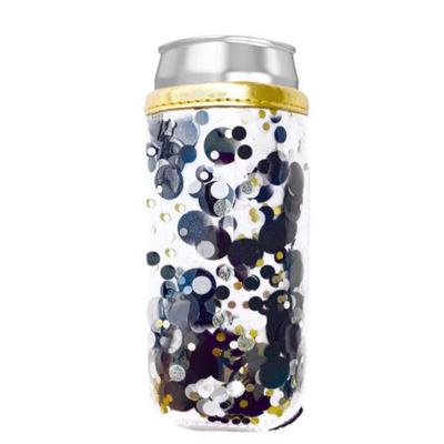 Packed Party Black Skinny Confetti Can Cooler