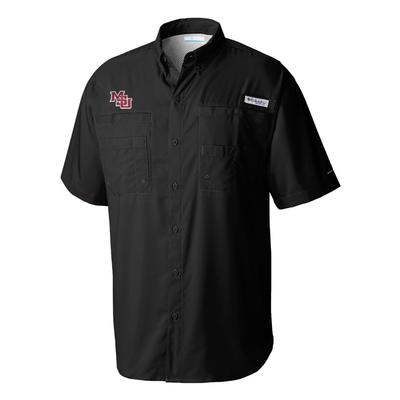 Mississippi State Vault Columbia Tamiami Short Sleeve Woven Shirt BLACK