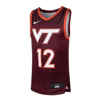 Virginia Tech Nike YOUTH Basketball Replica #12 Jersey