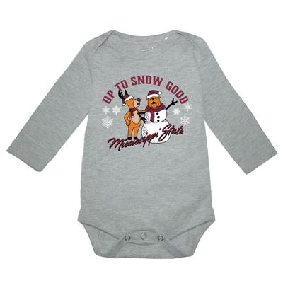 Mississippi State Infant Bully Claus Snow Good Snap Onesie