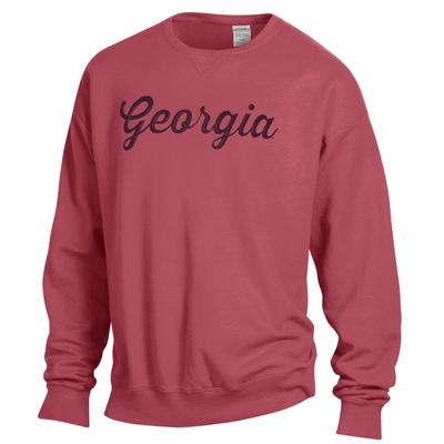 Georgia 3-D Tonal Embroidered Script Sweatshirt