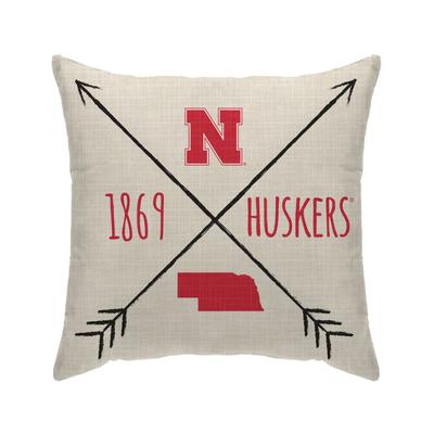 Nebraska Cross Arrow Cloth Decor Pillow