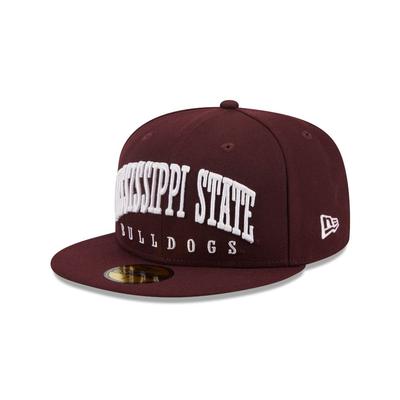 Mississippi State New Era 5950 Text Fitted Cap