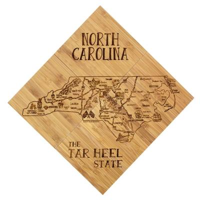 North Carolina 4-Piece State Bamboo Coaster Set