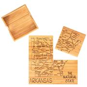  Arkansas 4- Piece State Bamboo Coaster Set