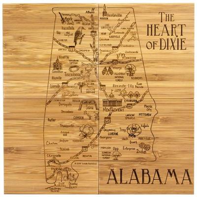Alabama 4-Piece State Bamboo Coaster Set