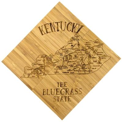 Kentucky 4-Piece State Bamboo Coaster Set