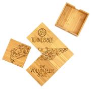  Tennessee 4- Piece State Bamboo Coaster Set