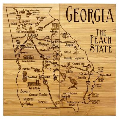 Georgia 4-Piece State Bamboo Coaster Set