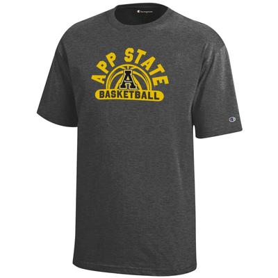 App State Champion YOUTH Wordmark Arch Basketball Tee