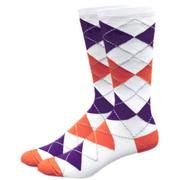 Orange And Purple Argyle Socks