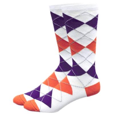 Orange and Purple Argyle Socks