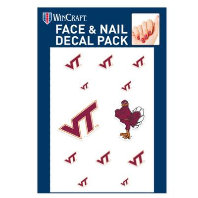 Virginia Tech Face and Nail Decal Pack